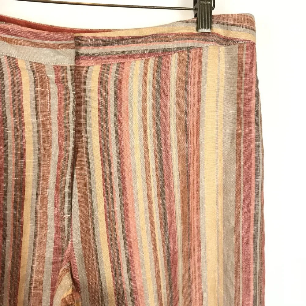 Plus Size 14W Jillian Jones Linen Wide Leg Pants - Picture 2 of 4
